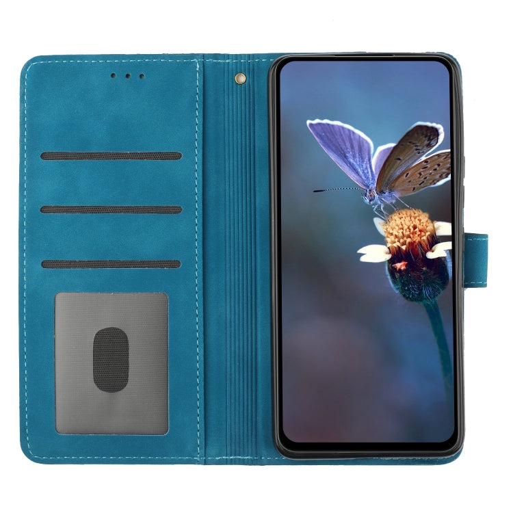 For OPPO Find X5 Flower Embossing Pattern Leather Phone Case(Blue) - OPPO Cases by PMC Jewellery | Online Shopping South Africa | PMC Jewellery | Buy Now Pay Later Mobicred