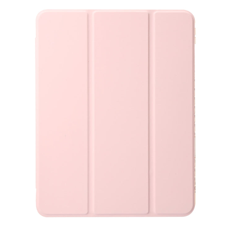 For iPad Pro 13 2024 Clear Acrylic 3-Fold Leather Tablet Case(Pink) - iPad Pro 13 2024 Cases by PMC Jewellery | Online Shopping South Africa | PMC Jewellery | Buy Now Pay Later Mobicred