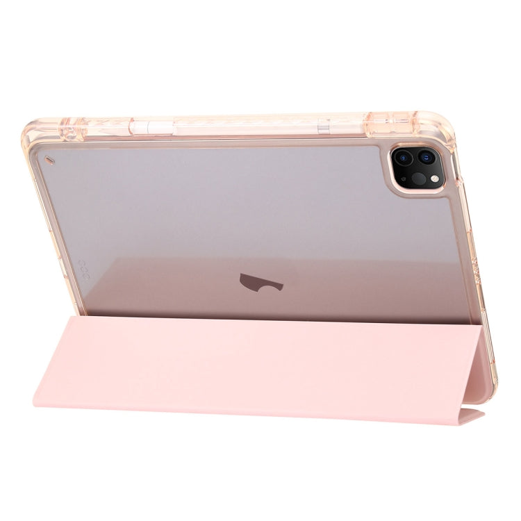 For iPad Air 13 2024 Clear Acrylic 3-Fold Leather Tablet Case(Lavender Purple) - iPad Air 13 2024 Cases by PMC TechLife | Online Shopping South Africa | PMC TechLife | Buy Now Pay Later Mobicred