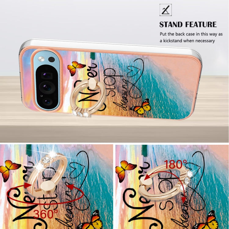 For Google Pixel 9 / 9 Pro Electroplating IMD TPU Phone Case with Ring(Dream Butterfly) - Google Cases by PMC TechLife | Online Shopping South Africa | PMC TechLife | Buy Now Pay Later Mobicred