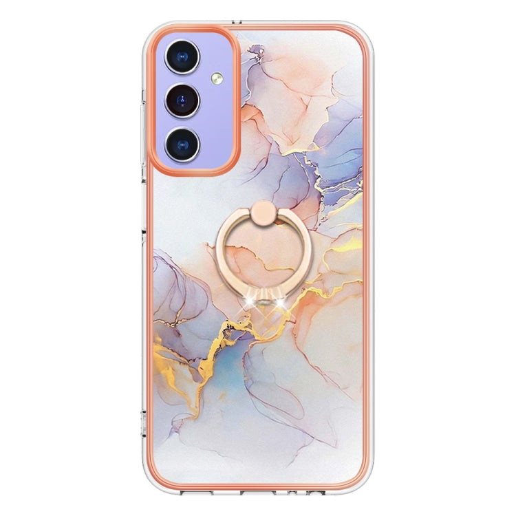 For Samsung Galaxy A15 5G Electroplating IMD TPU Phone Case with Ring(White Marble) - Galaxy Phone Cases by PMC Jewellery | Online Shopping South Africa | PMC Jewellery