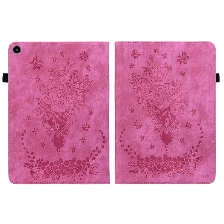 For Huawei MatePad SE 10.4 Butterfly Rose Embossed Leather Tablet Case(Rose Red) - Huawei Cases by PMC TechLife | Online Shopping South Africa | PMC TechLife | Buy Now Pay Later Mobicred