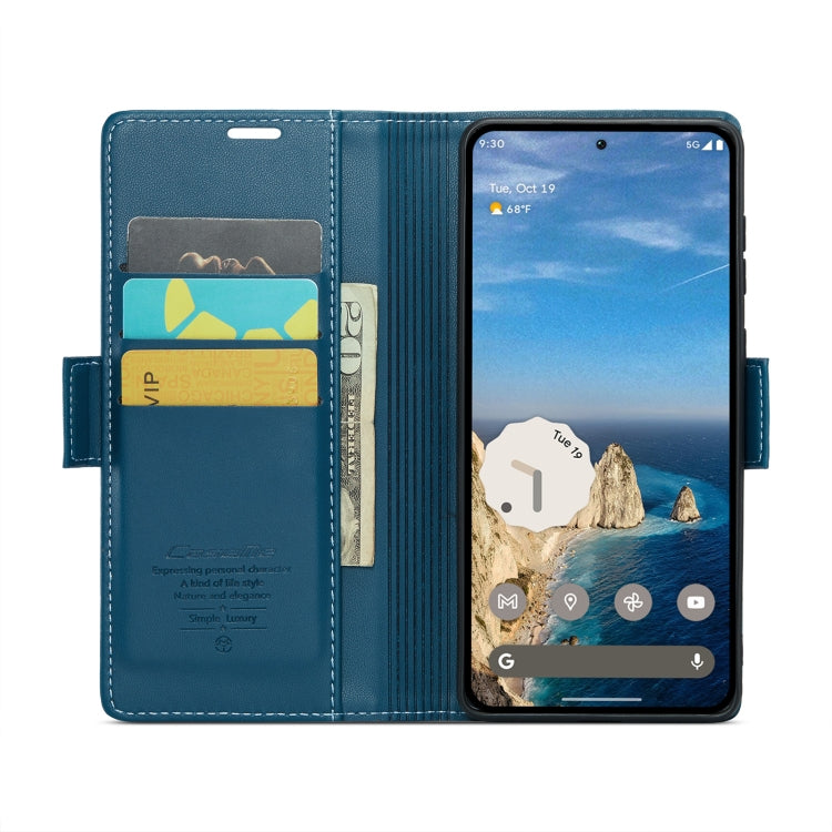 For Google Pixel 9 / 9 Pro CaseMe 023 Butterfly Buckle Litchi Texture RFID Anti-theft Leather Phone Case(Blue) - Google Cases by CaseMe | Online Shopping South Africa | PMC Jewellery | Buy Now Pay Later Mobicred