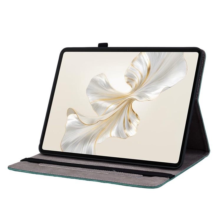 For Honor Pad 9 12.1 Butterfly Rose Embossed Leather Tablet Case(Green) - Honor by PMC TechLife | Online Shopping South Africa | PMC TechLife | Buy Now Pay Later Mobicred