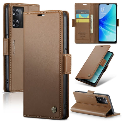 For OPPO A77s CaseMe 023 Butterfly Buckle Litchi Texture RFID Anti-theft Leather Phone Case(Brown) - OPPO Cases by CaseMe | Online Shopping South Africa | PMC Jewellery | Buy Now Pay Later Mobicred