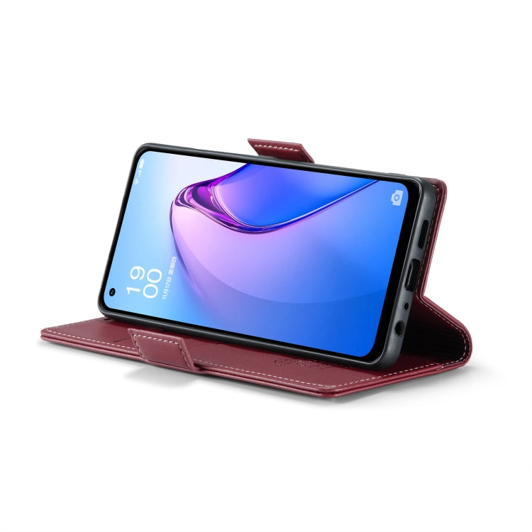 For OPPO Reno7 Z Global/Reno7 Lite Global CaseMe 023 Butterfly Buckle Litchi Texture RFID Anti-theft Leather Phone Case(Wine Red) - OPPO Cases by CaseMe | Online Shopping South Africa | PMC Jewellery | Buy Now Pay Later Mobicred