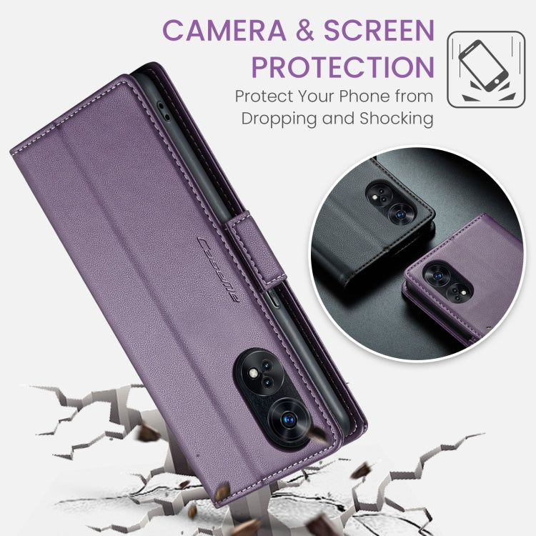 For OPPO Reno8 T 4G CaseMe 023 Butterfly Buckle Litchi Texture RFID Anti-theft Leather Phone Case(Pearly Purple) - OPPO Cases by CaseMe | Online Shopping South Africa | PMC Jewellery | Buy Now Pay Later Mobicred