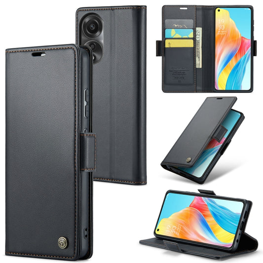 For OPPO A78 4G CaseMe 023 Butterfly Buckle Litchi Texture RFID Anti-theft Leather Phone Case(Black) - OPPO Cases by CaseMe | Online Shopping South Africa | PMC Jewellery | Buy Now Pay Later Mobicred