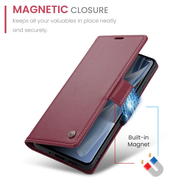 For OPPO Reno10 5G Global／Reno10 Pro Global CaseMe 023 Butterfly Buckle Litchi Texture RFID Anti-theft Leather Phone Case(Wine Red) - OPPO Cases by CaseMe | Online Shopping South Africa | PMC Jewellery | Buy Now Pay Later Mobicred