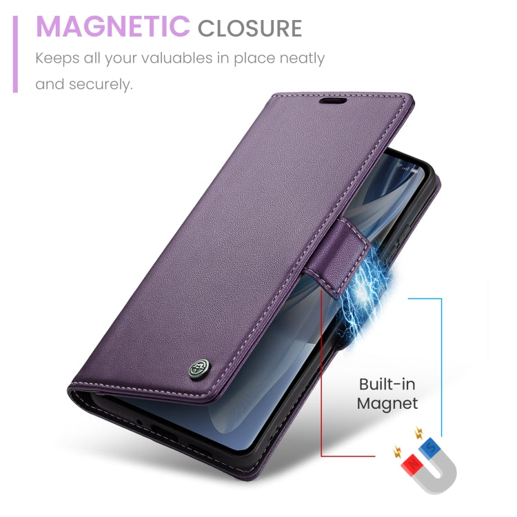 For OPPO Reno10 5G Global／Reno10 Pro Global CaseMe 023 Butterfly Buckle Litchi Texture RFID Anti-theft Leather Phone Case(Pearly Purple) - OPPO Cases by CaseMe | Online Shopping South Africa | PMC Jewellery | Buy Now Pay Later Mobicred