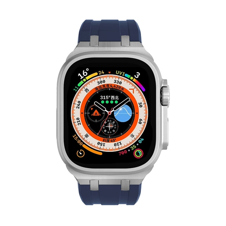 AP Silicone Watch Band For Apple Watch Ultra 2 49mm(Silver Blue) - Watch Bands by PMC TechLife | Online Shopping South Africa | PMC TechLife