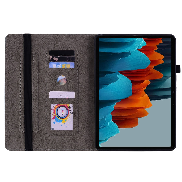 For Samsung Galaxy Tab S9+ Butterfly Rose Embossed Leather Tablet Case(Dark Blue) - Galaxy Tab S9+ Cases by PMC Jewellery | Online Shopping South Africa | PMC Jewellery | Buy Now Pay Later Mobicred