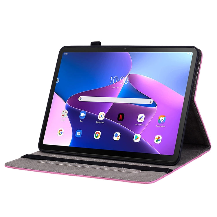 For Lenovo Tab M10 10.1 3rd Gen Butterfly Rose Embossed Leather Tablet Case(Rose Red) - Lenovo by PMC TechLife | Online Shopping South Africa | PMC TechLife | Buy Now Pay Later Mobicred