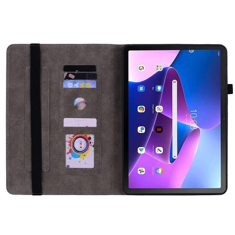 For Lenovo Tab M10 10.1 3rd Gen Butterfly Rose Embossed Leather Tablet Case(Green) - Lenovo by PMC TechLife | Online Shopping South Africa | PMC TechLife | Buy Now Pay Later Mobicred