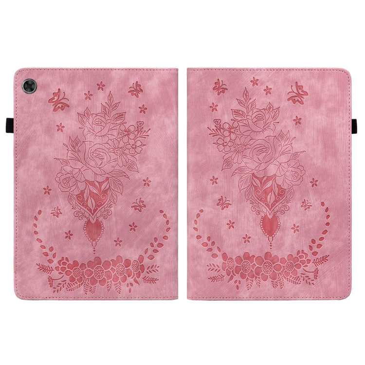 For Lenovo Tab M10 Plus 10.6 3rd Gen Butterfly Rose Embossed Leather Tablet Case(Pink) - Lenovo by PMC TechLife | Online Shopping South Africa | PMC TechLife | Buy Now Pay Later Mobicred