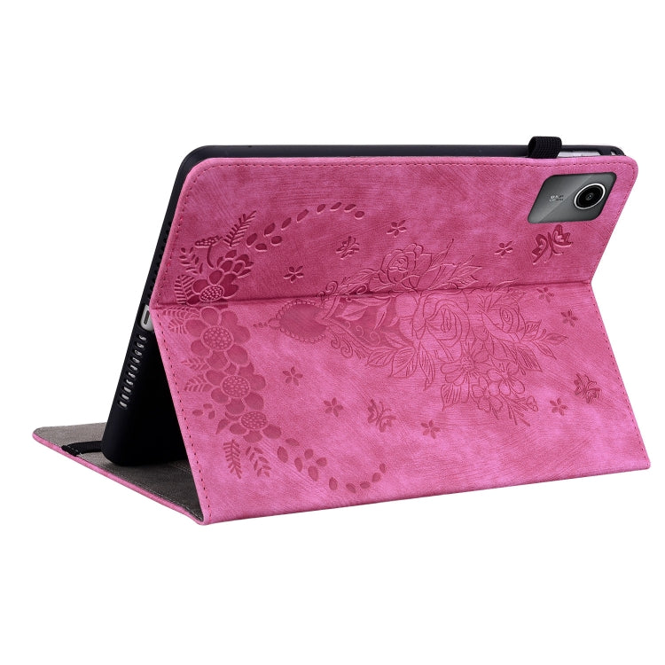 For Lenovo Tab M11/Xiaoxin Pad 11 2024 Butterfly Rose Embossed Leather Tablet Case(Rose Red) - Lenovo by PMC TechLife | Online Shopping South Africa | PMC TechLife | Buy Now Pay Later Mobicred