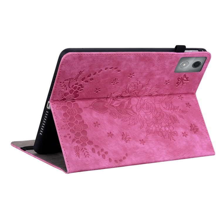 For Lenovo Tab K11 Plus Butterfly Rose Embossed Leather Tablet Case(Rose Red) - Lenovo by PMC TechLife | Online Shopping South Africa | PMC TechLife | Buy Now Pay Later Mobicred