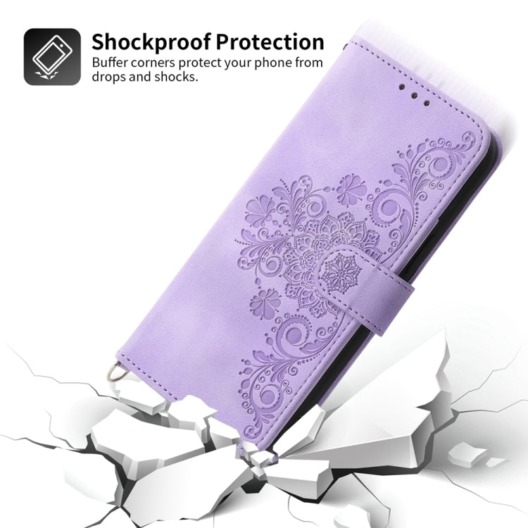 For Huawei Pura 70 Pro / Pura 70 Pro+ Skin-feel Flowers Embossed Wallet Leather Phone Case(Purple) - Huawei Cases by PMC Jewellery | Online Shopping South Africa | PMC Jewellery | Buy Now Pay Later Mobicred