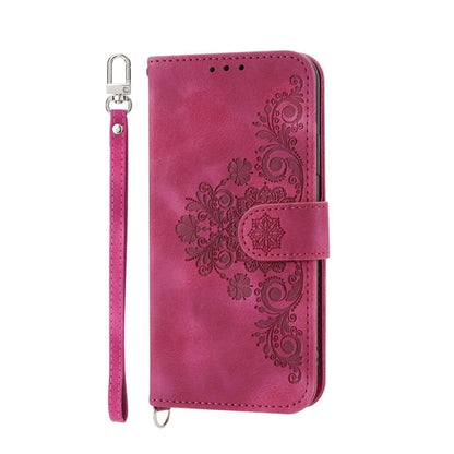 For Honor Magic6 Pro Skin-feel Flowers Embossed Wallet Leather Phone Case(Wine Red) - Honor Cases by PMC Jewellery | Online Shopping South Africa | PMC Jewellery | Buy Now Pay Later Mobicred