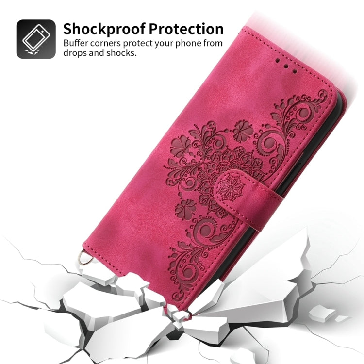 For Honor Magic6 Pro Skin-feel Flowers Embossed Wallet Leather Phone Case(Wine Red) - Honor Cases by PMC Jewellery | Online Shopping South Africa | PMC Jewellery | Buy Now Pay Later Mobicred