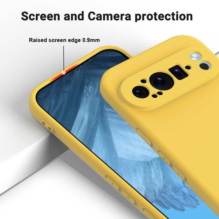 For Google Pixel 9 Pro XL Pure Color Liquid Silicone Shockproof Phone Case(Yellow) - Google Cases by PMC Jewellery | Online Shopping South Africa | PMC Jewellery | Buy Now Pay Later Mobicred