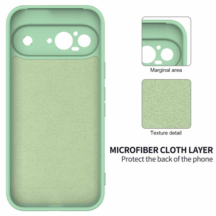 For Google Pixel 9 Pure Color Liquid Silicone Shockproof Phone Case(Green) - Google Cases by PMC TechLife | Online Shopping South Africa | PMC TechLife | Buy Now Pay Later Mobicred