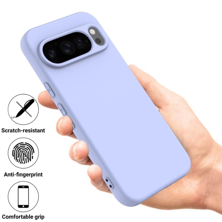 For Google Pixel 10 Pro Pure Color Liquid Silicone Shockproof Phone Case(Purple) - free shipping - PMC TechLife - Order now!