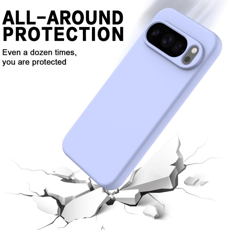 For Google Pixel 10 Pro Pure Color Liquid Silicone Shockproof Phone Case(Purple) - free shipping - PMC TechLife - Order now!