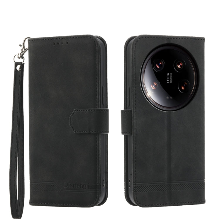 For Xiaomi 14 Ultra Dierfeng Dream Line TPU + PU Leather Phone Case(Black) - 14 Ultra Cases by PMC TechLife | Online Shopping South Africa | PMC TechLife | Buy Now Pay Later Mobicred
