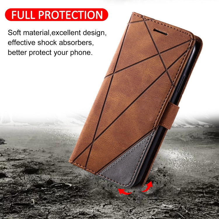 For Samsung Galaxy S10e Skin Feel Splicing Horizontal Flip Leather Case with Holder & Card Slots & Wallet & Photo Frame(Brown) - Galaxy Phone Cases by PMC Jewellery | Online Shopping South Africa | PMC Jewellery