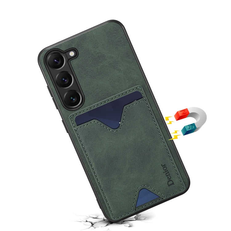 For Samsung Galaxy S24+ 5G Denior PU Back Cover Card Slot Holder Phone Case(Green) - Galaxy S24+ 5G Cases by Denior | Online Shopping South Africa | PMC Jewellery | Buy Now Pay Later Mobicred