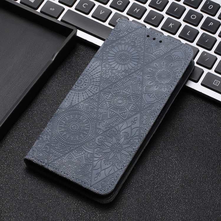 For Xiaomi Redmi Note 13 Pro 5G Ethnic Embossed Adsorption Leather Phone Case(Grey) - Note 13 Pro Cases by PMC TechLife | Online Shopping South Africa | PMC TechLife | Buy Now Pay Later Mobicred
