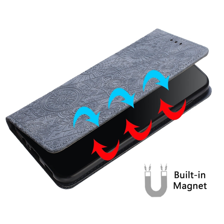 For Xiaomi Redmi Note 13 Pro 5G Ethnic Embossed Adsorption Leather Phone Case(Grey) - Note 13 Pro Cases by PMC TechLife | Online Shopping South Africa | PMC TechLife | Buy Now Pay Later Mobicred