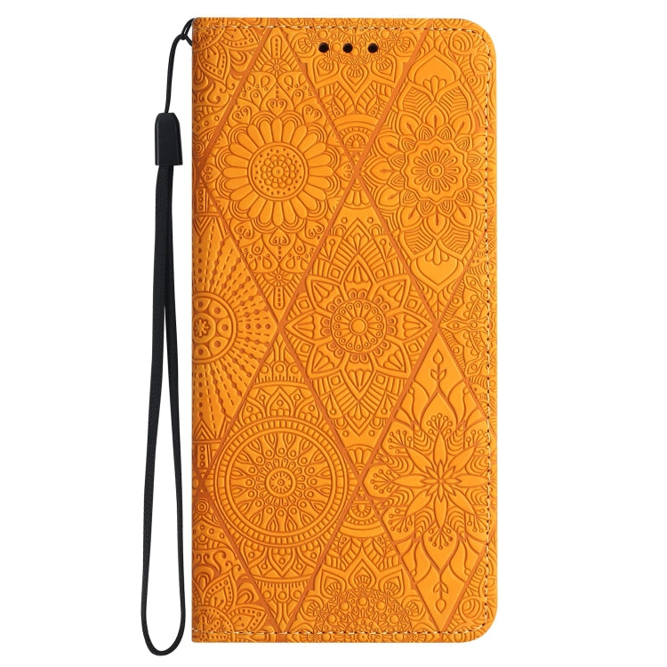 For Xiaomi Redmi 13C Ethnic Embossed Adsorption Leather Phone Case(Yellow) - 13C Cases by PMC Jewellery | Online Shopping South Africa | PMC Jewellery | Buy Now Pay Later Mobicred