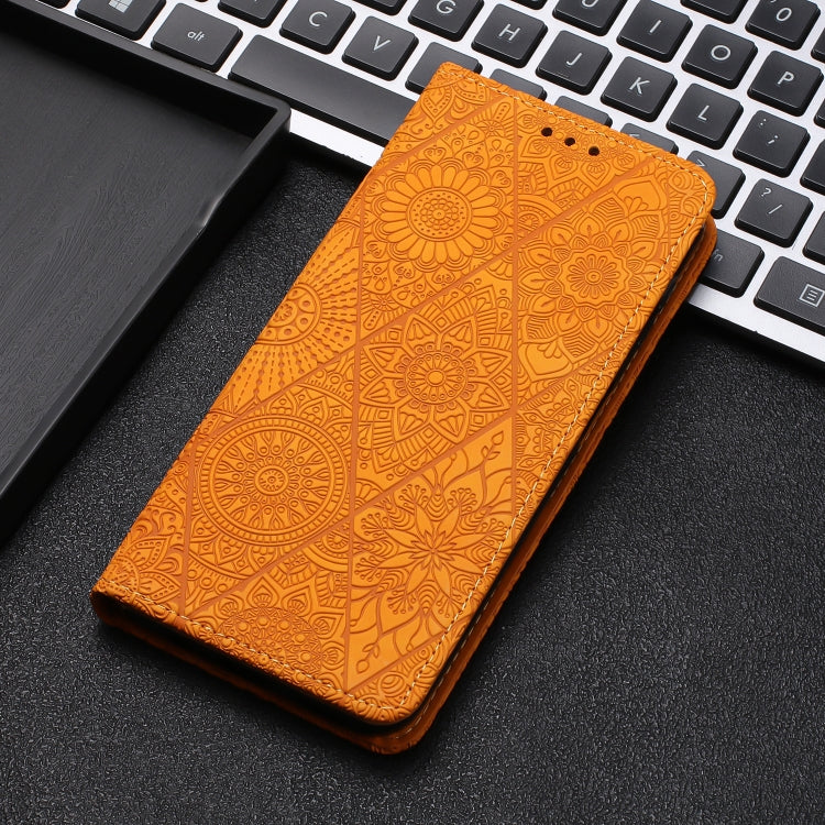 For Xiaomi Redmi Note 13 5G Ethnic Embossed Adsorption Leather Phone Case(Yellow) - Note 13 Cases by PMC TechLife | Online Shopping South Africa | PMC TechLife | Buy Now Pay Later Mobicred