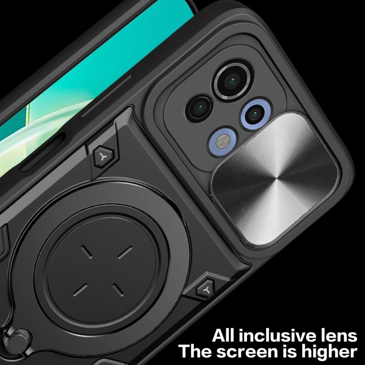 For Xiaomi Mi 11 Lite 4G / 5G CD Texture Sliding Camshield Magnetic Holder Phone Case(Blue) - Xiaomi Cases by PMC TechLife | Online Shopping South Africa | PMC TechLife | Buy Now Pay Later Mobicred