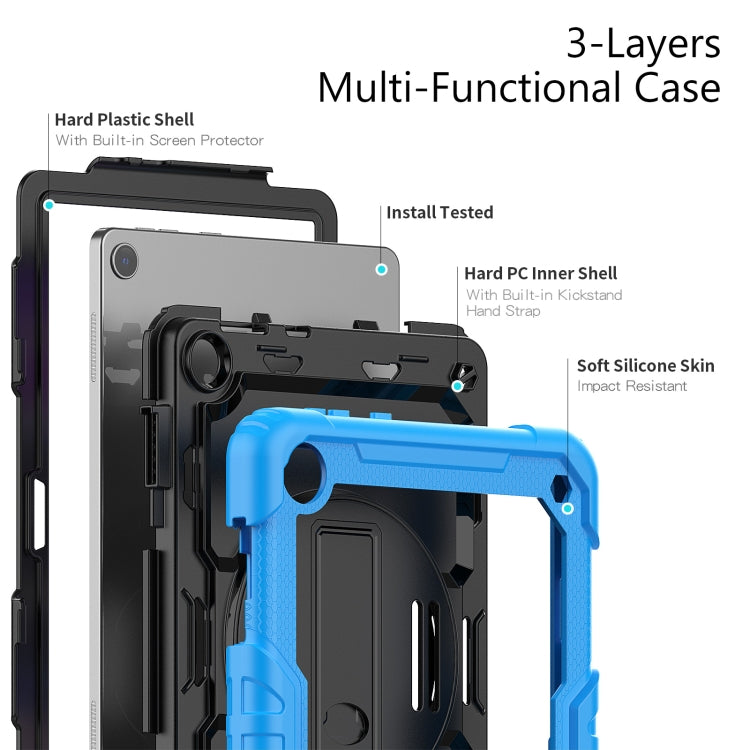 For Lenovo Tab M10 10.1 Gen 3rd Silicone Hybrid PC Tablet Case with Shoulder Strap(Light Blue) - Lenovo by PMC TechLife | Online Shopping South Africa | PMC TechLife | Buy Now Pay Later Mobicred