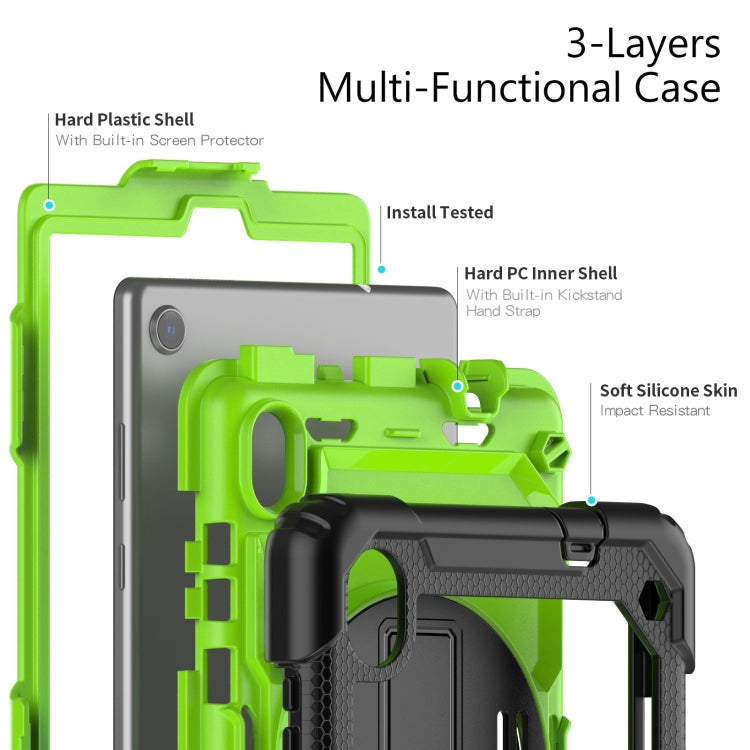 For Lenovo Tab M8 HD 2020/2019 Silicone Hybrid PC Tablet Case with Shoulder Strap(Yellow Green PC) - free shipping - PMC TechLife - Order now!