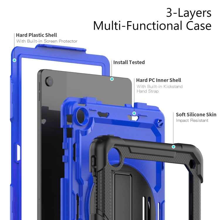 For Lenovo Tab M10 Plus 10.6 Gen 3rd Silicone Hybrid PC Tablet Case with Shoulder Strap(Blue PC) - Lenovo by PMC TechLife | Online Shopping South Africa | PMC TechLife | Buy Now Pay Later Mobicred