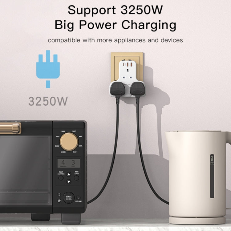 Yesido MC-15 PD+QC 3.0 3250W Home High Power Fast Charging Socket, Plug Type:UK Plug(White) - Extension Socket by Yesido | Online Shopping South Africa | PMC TechLife | Buy Now Pay Later Mobicred