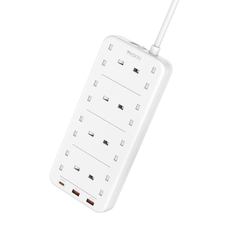 Yesido MC-16 8 Plugs + PD 20W+2 QC3.0 Ports 3250W High Power Fast Charging Socket(UK Plug) - Extension Socket by Yesido | Online Shopping South Africa | PMC Jewellery | Buy Now Pay Later Mobicred