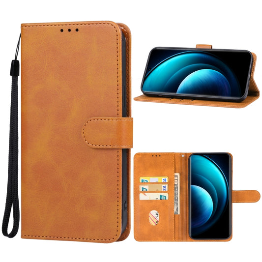 For vivo X100 Pro Leather Phone Case(Brown) - X100 Pro Cases by PMC Jewellery | Online Shopping South Africa | PMC Jewellery | Buy Now Pay Later Mobicred