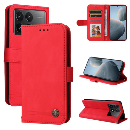 For Xiaomi Redmi K70 / K70 Pro Skin Feel Life Tree Metal Button Leather Phone Case(Red) - K70 Pro Cases by PMC Jewellery | Online Shopping South Africa | PMC Jewellery | Buy Now Pay Later Mobicred