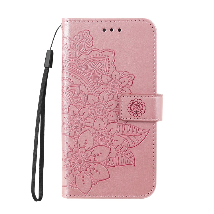 For Xiaomi Redmi K70 / K70 Pro 7-petal Flowers Embossing Leather Phone Case(Rose Gold) - K70 Pro Cases by PMC Jewellery | Online Shopping South Africa | PMC Jewellery | Buy Now Pay Later Mobicred