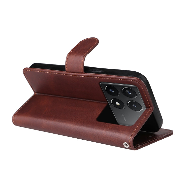 For Xiaomi Redmi K70 / K70 Pro Classic Calf Texture Flip Leather Phone Case(Brown) - Xiaomi Cases by PMC Jewellery | Online Shopping South Africa | PMC Jewellery | Buy Now Pay Later Mobicred