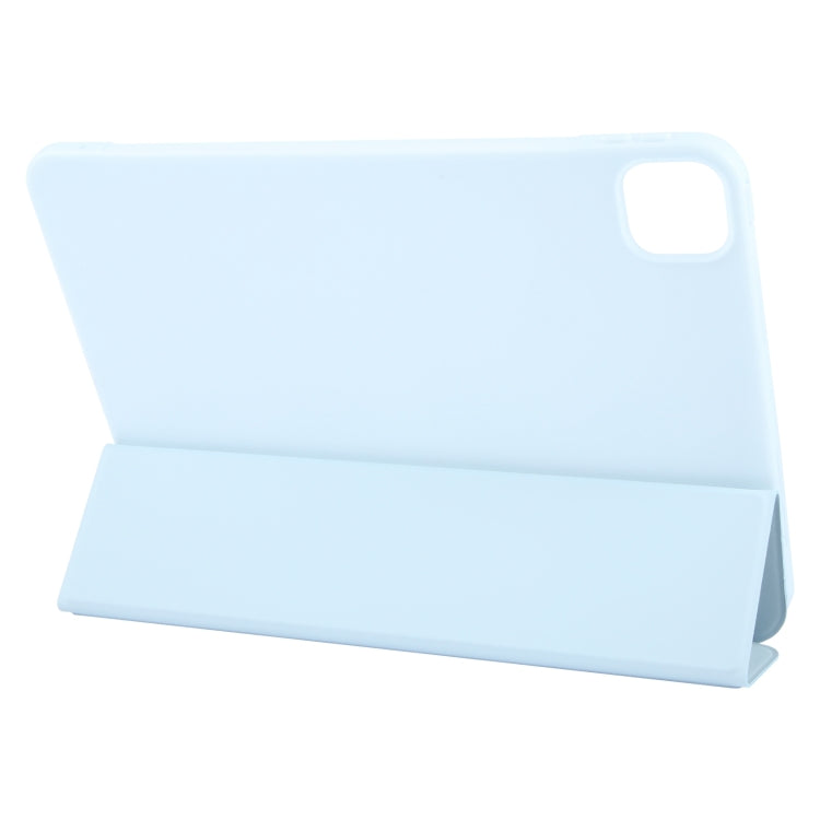 For iPad Air 11 2024 GEBEI 3-folding Holder Shockproof Flip Leather Tablet Case(Sky Blue) - iPad Air 11 2024 Cases by GEBEI | Online Shopping South Africa | PMC Jewellery | Buy Now Pay Later Mobicred