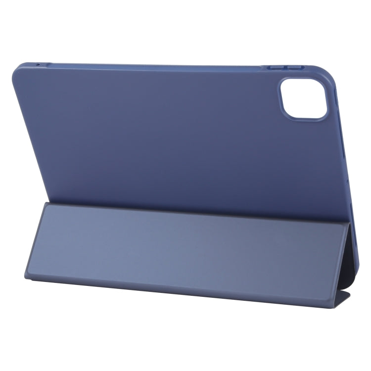 For iPad Air 11 2024 GEBEI 3-folding Holder Shockproof Flip Leather Tablet Case(Dark Blue) - iPad Air 11 2024 Cases by GEBEI | Online Shopping South Africa | PMC Jewellery | Buy Now Pay Later Mobicred