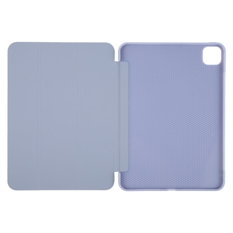 For iPad Air 13 2024 GEBEI 3-folding Holder Shockproof Flip Leather Tablet Case(Light Purple) - iPad Air 13 2024 Cases by GEBEI | Online Shopping South Africa | PMC Jewellery | Buy Now Pay Later Mobicred