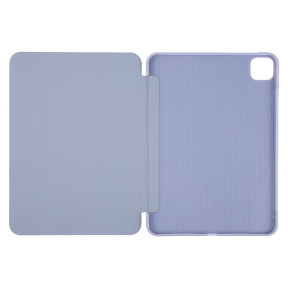 For iPad Air 13 2024 GEBEI 3-folding Holder Shockproof Flip Leather Tablet Case(Light Purple) - iPad Air 13 2024 Cases by GEBEI | Online Shopping South Africa | PMC Jewellery | Buy Now Pay Later Mobicred