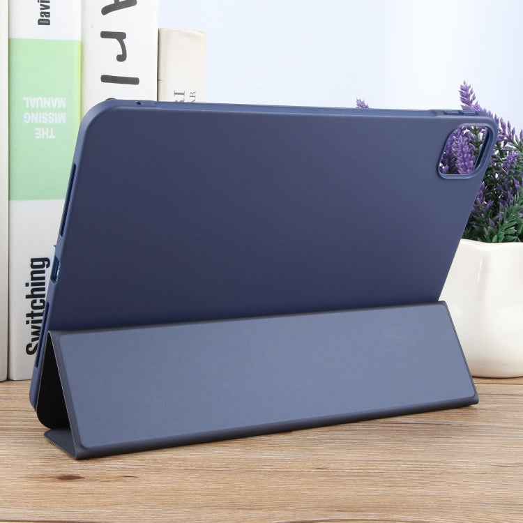 For iPad Air 13 2024 GEBEI 3-folding Holder Shockproof Flip Leather Tablet Case(Dark Blue) - iPad Air 13 2024 Cases by GEBEI | Online Shopping South Africa | PMC Jewellery | Buy Now Pay Later Mobicred